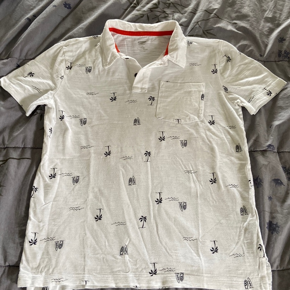Boys tropical cotton polo shirt